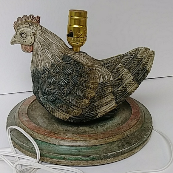 Chicken Table Lamp Home decor Rustic farmhouse country rooster bird hen - Picture 5 of 5